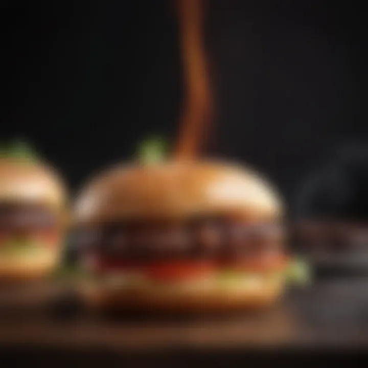 Grill marks on perfectly cooked burger patty