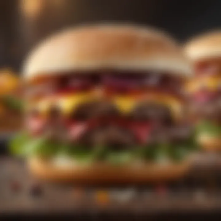 Various burger toppings and ingredients for flavor enhancement