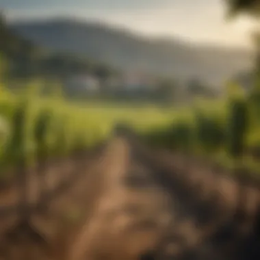 A serene vineyard landscape showcasing the terroir of Prosecco production.