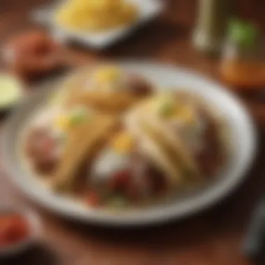 Hearty hamburger meat tacos on a plate