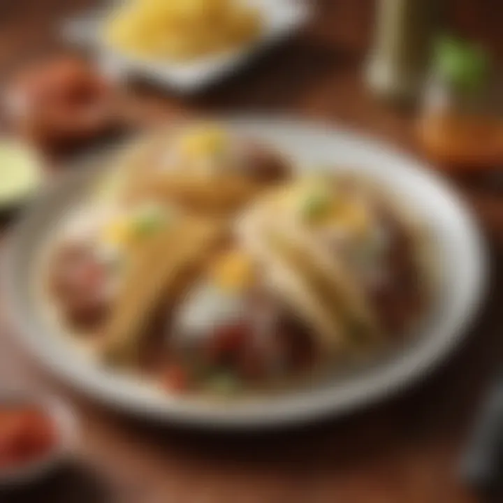 Hearty hamburger meat tacos on a plate