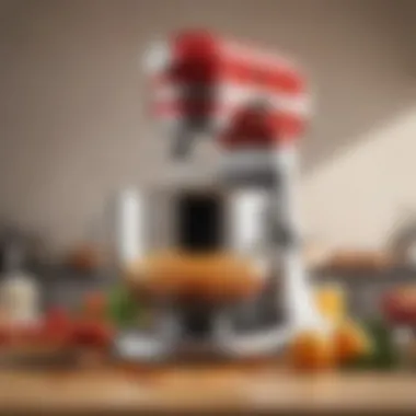 Dynamic Culinary Creation Close-up of a food mixer in action with vibrant ingredients