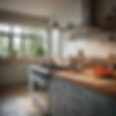 A serene kitchen space with fresh ingredients and open cookbooks