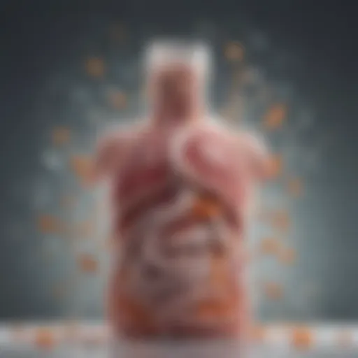 Illustration of gut health with probiotics