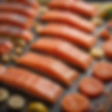 Craftsmanship in Smoked Salmon Artisan smoked salmon showcasing vibrant colors and textures