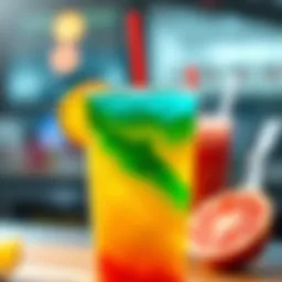 A vibrant sonic drink showcasing dynamic layers of color and texture.