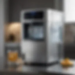 Elegant stand-up ice maker with modern design