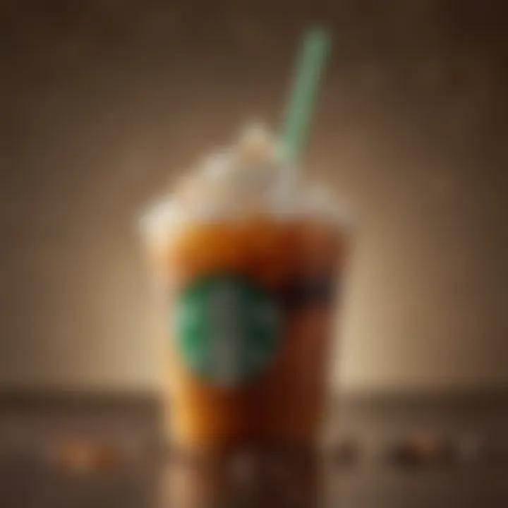 A beautifully crafted Starbucks drink with syrup artfully integrated.