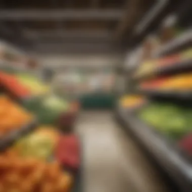 Fresh produce displayed in an attractive layout at a grocery store