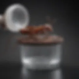 Close-up view of a sugar water ant trap showcasing its design and functionality.