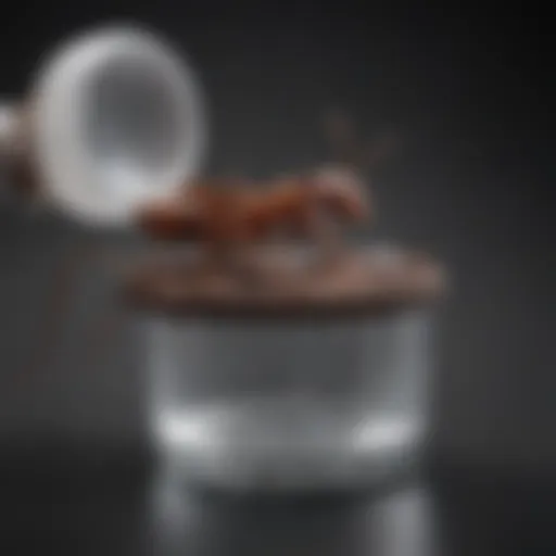 Close-up view of a sugar water ant trap showcasing its design and functionality.