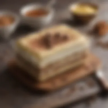 Close-up of essential tiramisu ingredients