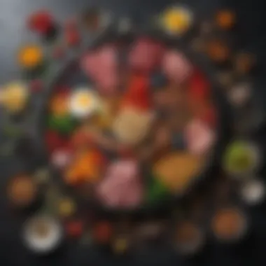 Artful Arrangement of Bokan Ingredients A close-up of bokan ingredients arranged artfully, highlighting textures and colors