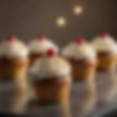Elegant Cupcake Display An elegant display of cupcakes arranged for a special occasion, highlighting their cultural significance and aesthetic appeal.