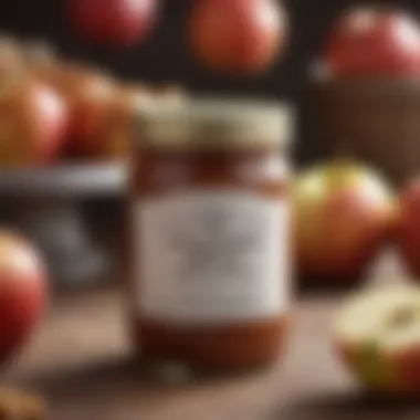 An elegant jar filled with rich apple butter caramel