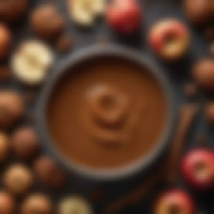 An assortment of culinary ingredients used in making apple butter caramel