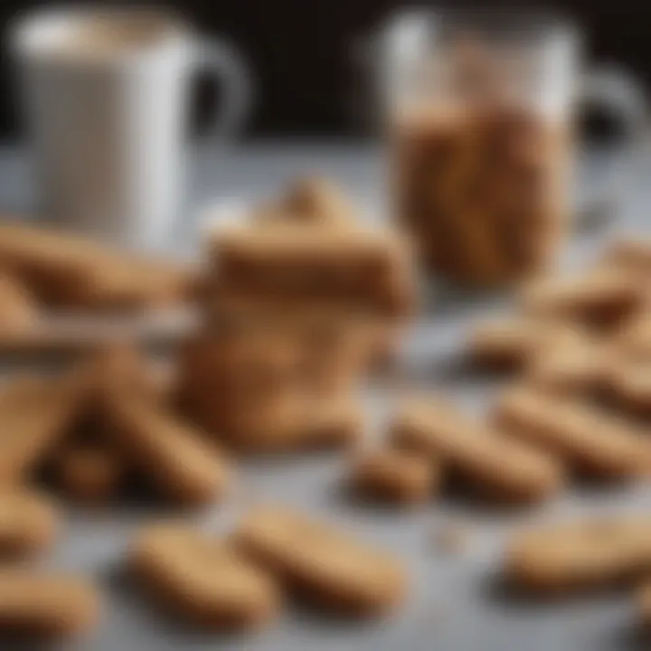 An assortment of Biscoff cookies alongside the biscotti, highlighting their connection.