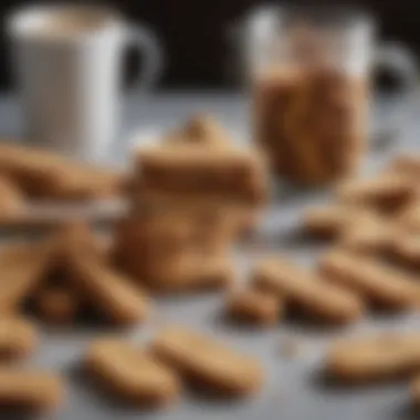 Biscoff Cookies and Biscotti Harmony An assortment of Biscoff cookies alongside the biscotti, highlighting their connection.