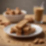 A beautifully arranged plate of Biscoff biscotti showcasing its crunchy texture.