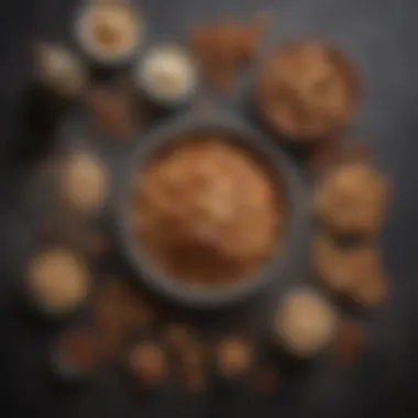 Ingredients for Flavorful Fusion Ingredients laid out for making Biscoff biscotti, emphasizing rich flavors.