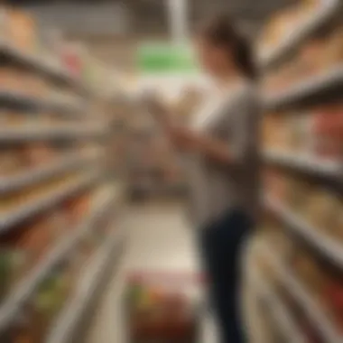 Enhancing Shopping Efficiency with a Prepared List A shopper reviewing their grocery list in a store