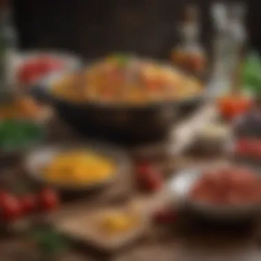The Essence of Flavorful Ingredients Vibrant array of fresh ingredients for main dishes