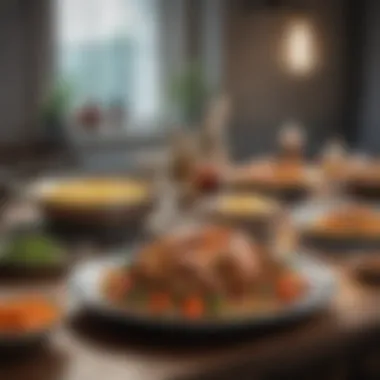 Diverse global cuisines represented on a dining table