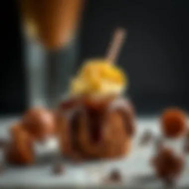 Luxurious Dipped Dessert Artfully decorated dessert showcasing luxurious dipping chocolate