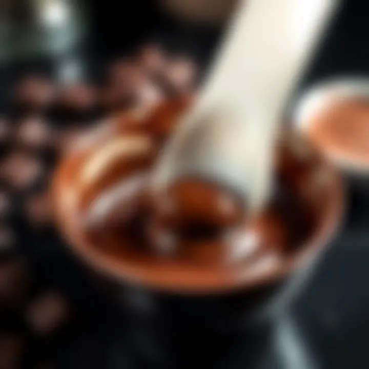 Glossy Melted Chocolate A rich, glossy bowl of melted chocolate ready for dipping