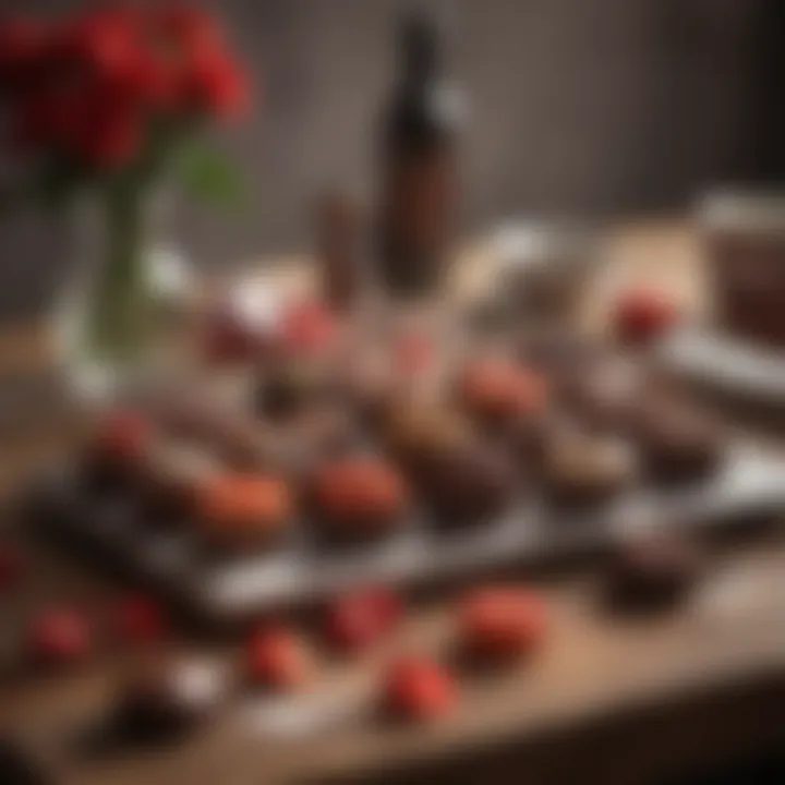 A selection of romantic gifts including chocolates and flowers