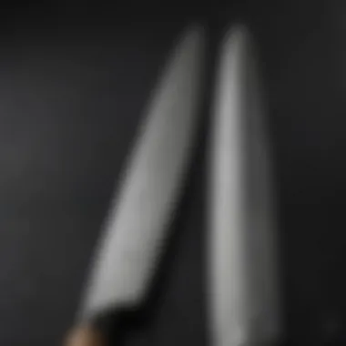 A detailed close-up of knife blades highlighting precision craftsmanship