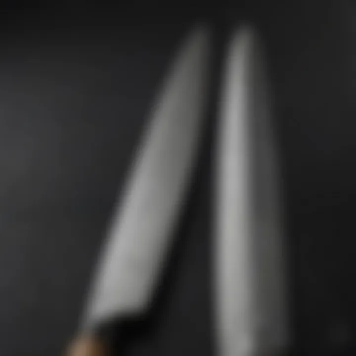 A detailed close-up of knife blades highlighting precision craftsmanship