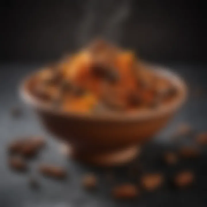 A close-up of a bowl filled with spices renowned for their anti-inflammatory effects.