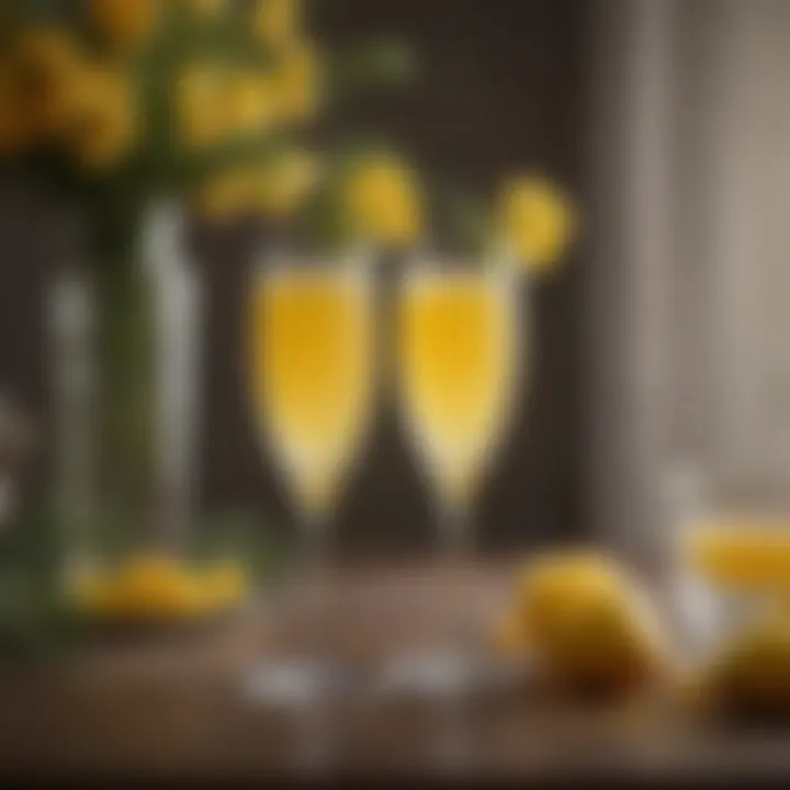 Chic vintage glass adorned with a beautiful mimosa