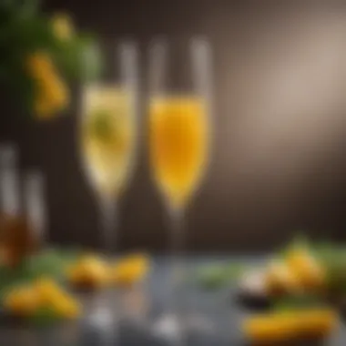 Stylish Flute for a Classic Mimosa Experience Elegant flute showcasing a mimosa cocktail