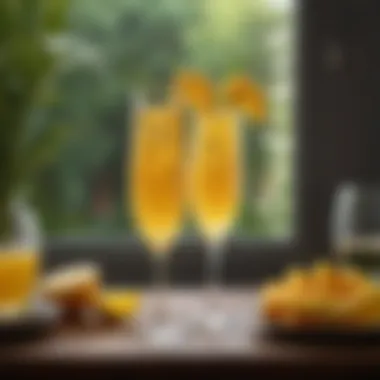 Wide-brimmed glass filled with a vibrant mimosa