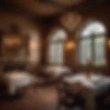 Charming Dining Atmosphere Cozy and elegant dining setting with warm lighting and charming decor