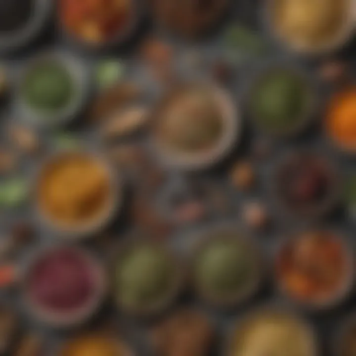 Assortment of detox teas with natural ingredients