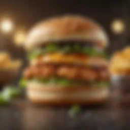 Gourmet chicken burger with fresh ingredients