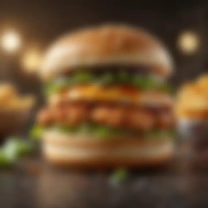 Gourmet chicken burger with fresh ingredients