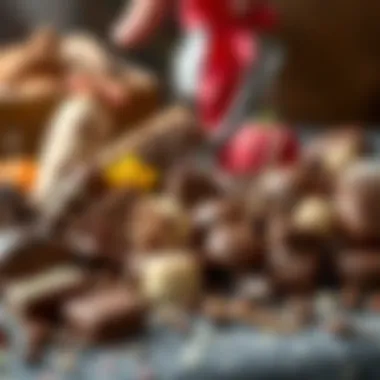 A rich assortment of English chocolate delicacies, reflecting diverse flavors and textures