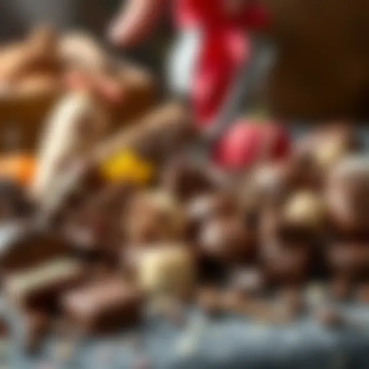 A rich assortment of English chocolate delicacies, reflecting diverse flavors and textures