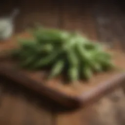 Nutritional benefits of frozen okra displayed on a wooden table