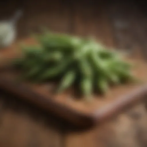 Nutritional benefits of frozen okra displayed on a wooden table