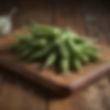 Nutritional Benefits of Frozen Okra Nutritional benefits of frozen okra displayed on a wooden table