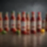 An array of ketchup bottles showcasing various artisanal flavors