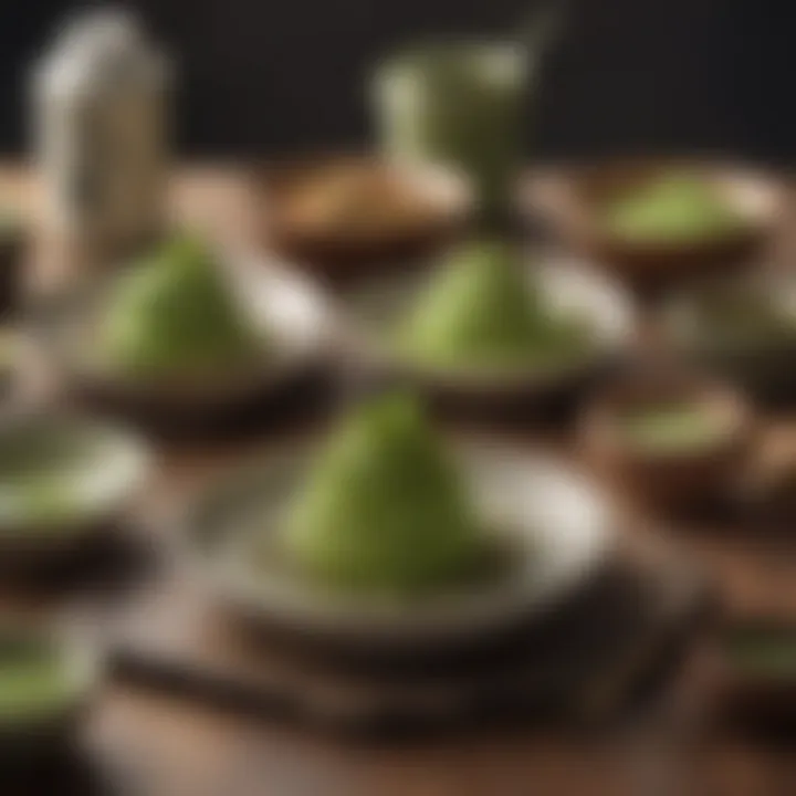 Assortment of matcha-infused dishes