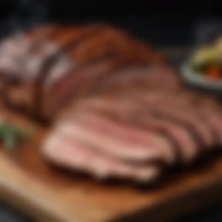 A perfectly smoked brisket resting on a cutting board after smoking