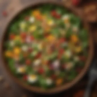 Vibrant Salad with Garbanzo Beans A vibrant salad featuring garbanzo beans, fresh greens, and colorful vegetables.