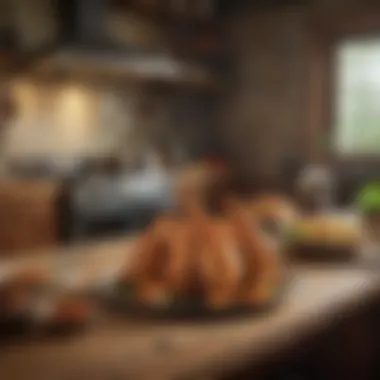 A rustic kitchen scene with a focus on chicken-centered dishes